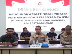 Beroperasi Tengah Malam, Polresta Mamuju Gerebek Tambang Emas Ilegal Di Bonehau
